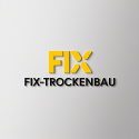 Kundenlogo Fix-Trockenbau Das Kundenlogo von Fix-Trockenbau zeigt einen großen gelben Schriftzug „fix“ und darunter einen schwarzen Schriftzug „Fix-Trockenbau“ in schwarz.